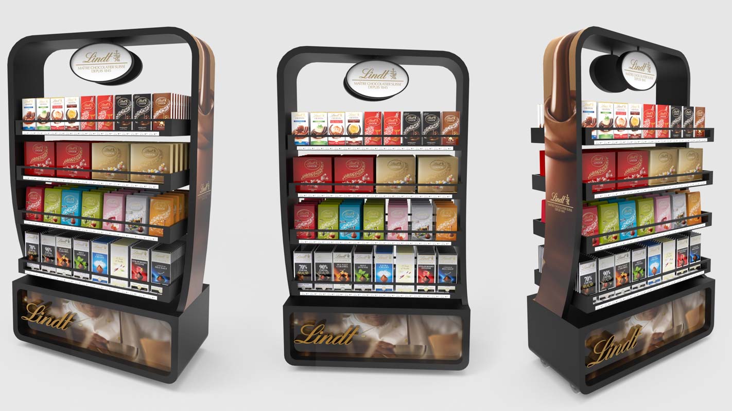 retail chocolate display shelves