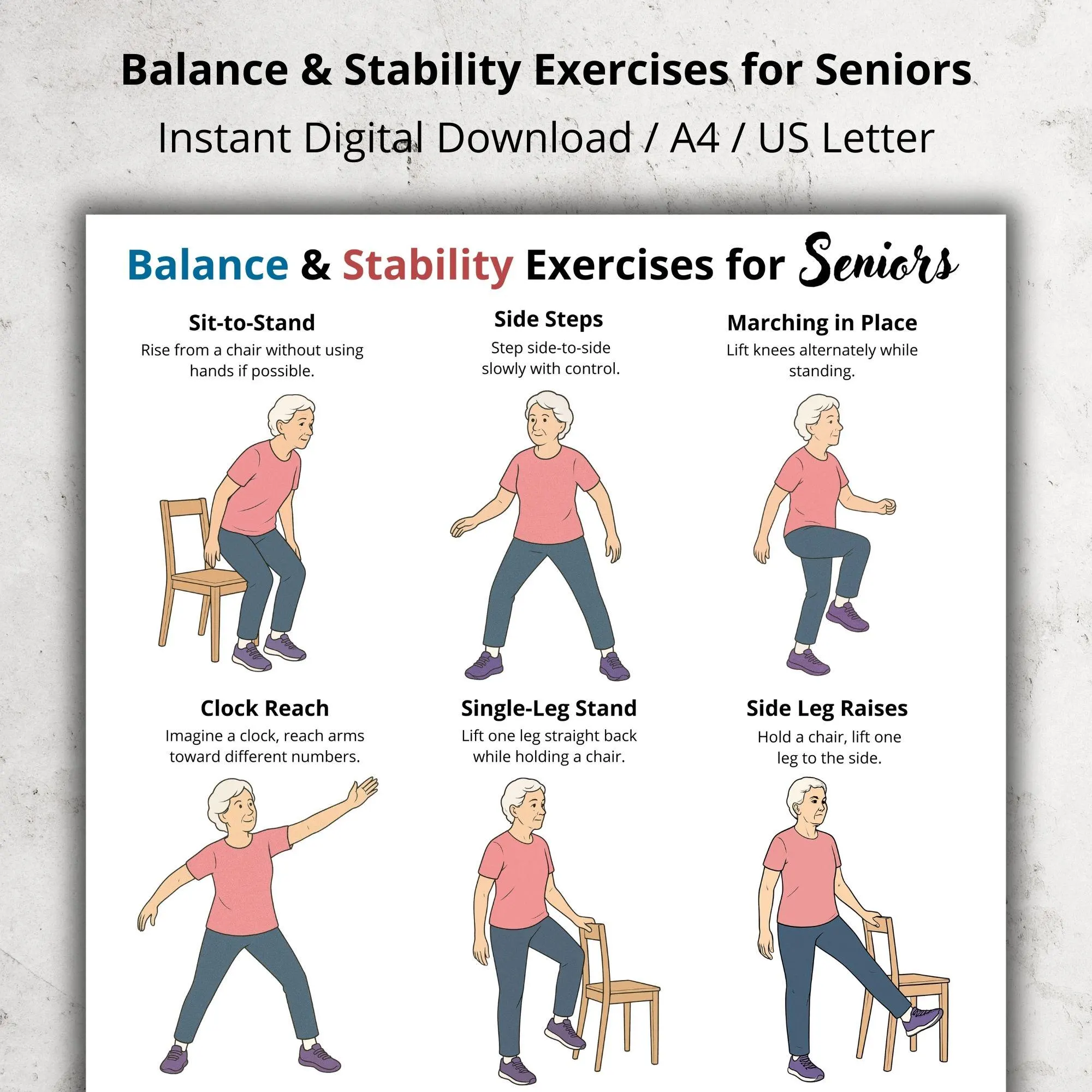 senior doing balance exercises