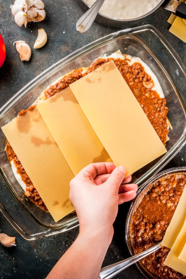 Classic lasagna layers cheese