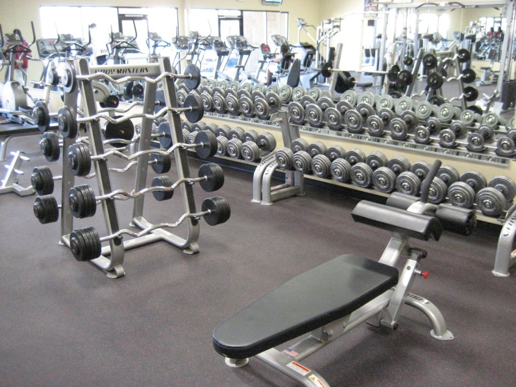 free-weight gym section