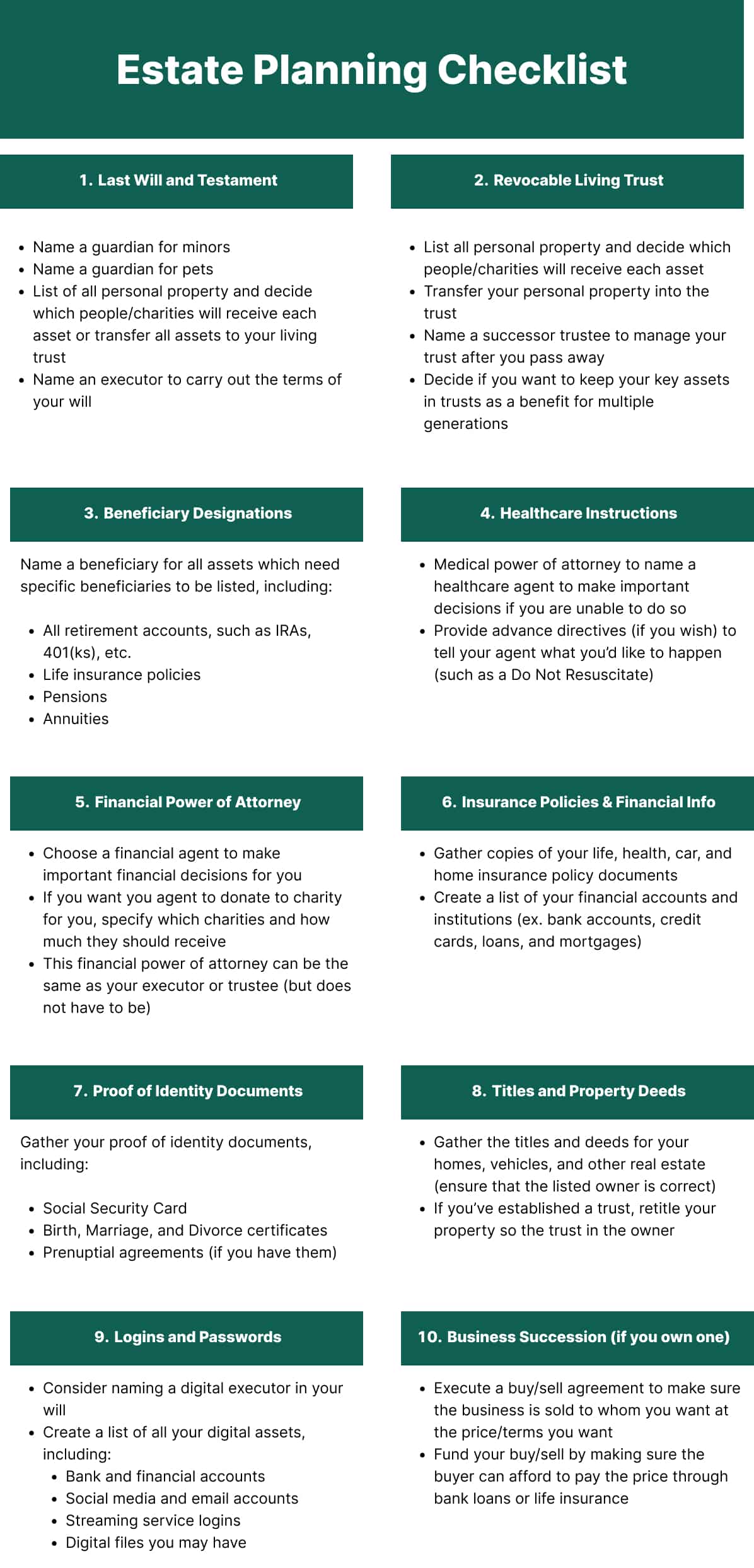 estate planning legal documents