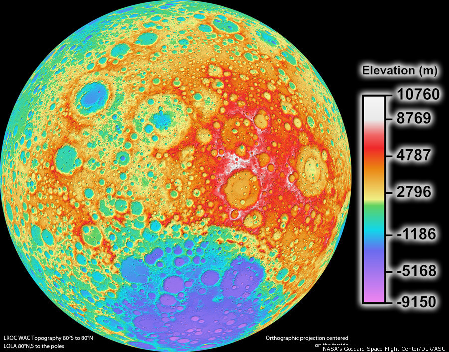 Lunar surface topography