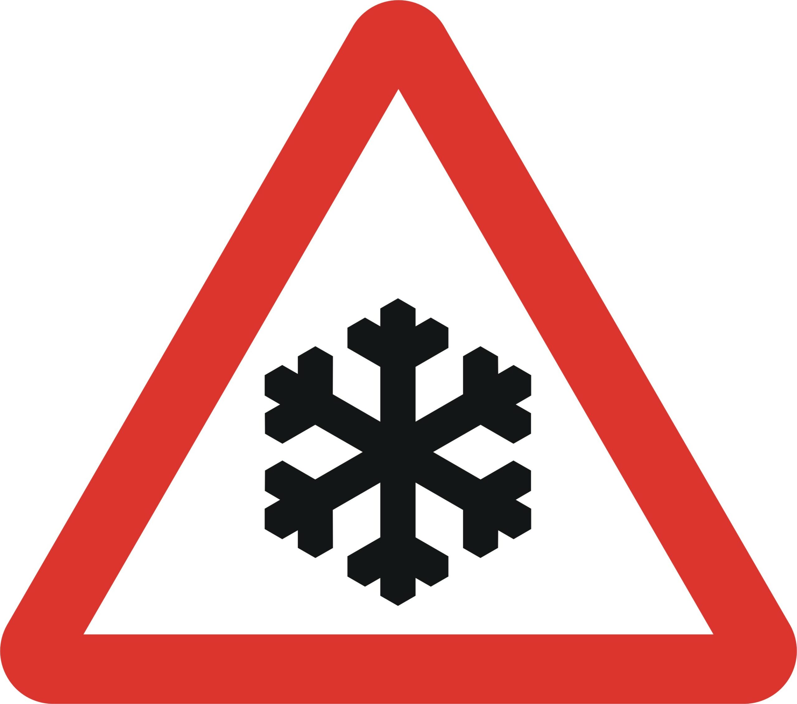 ice road warning sign