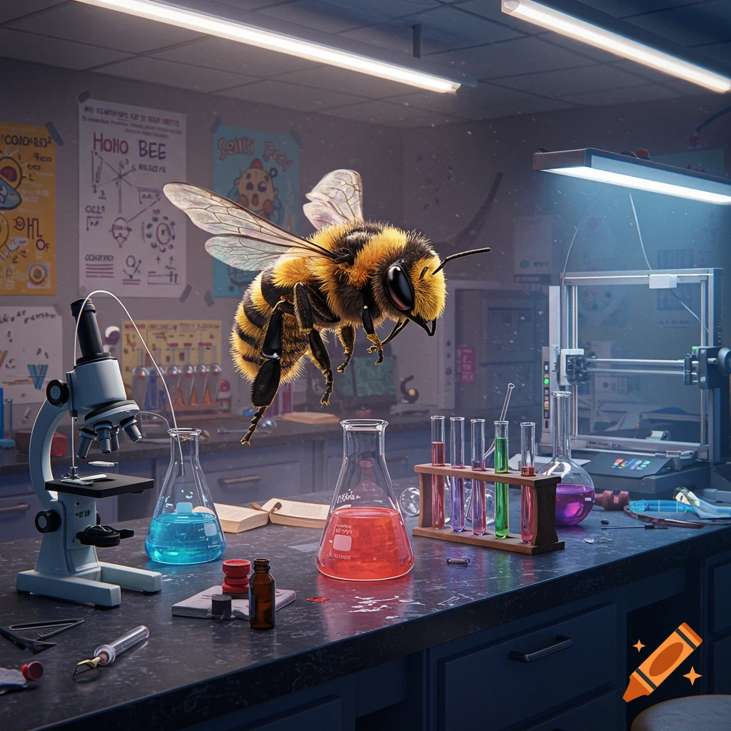 bumblebee in laboratory