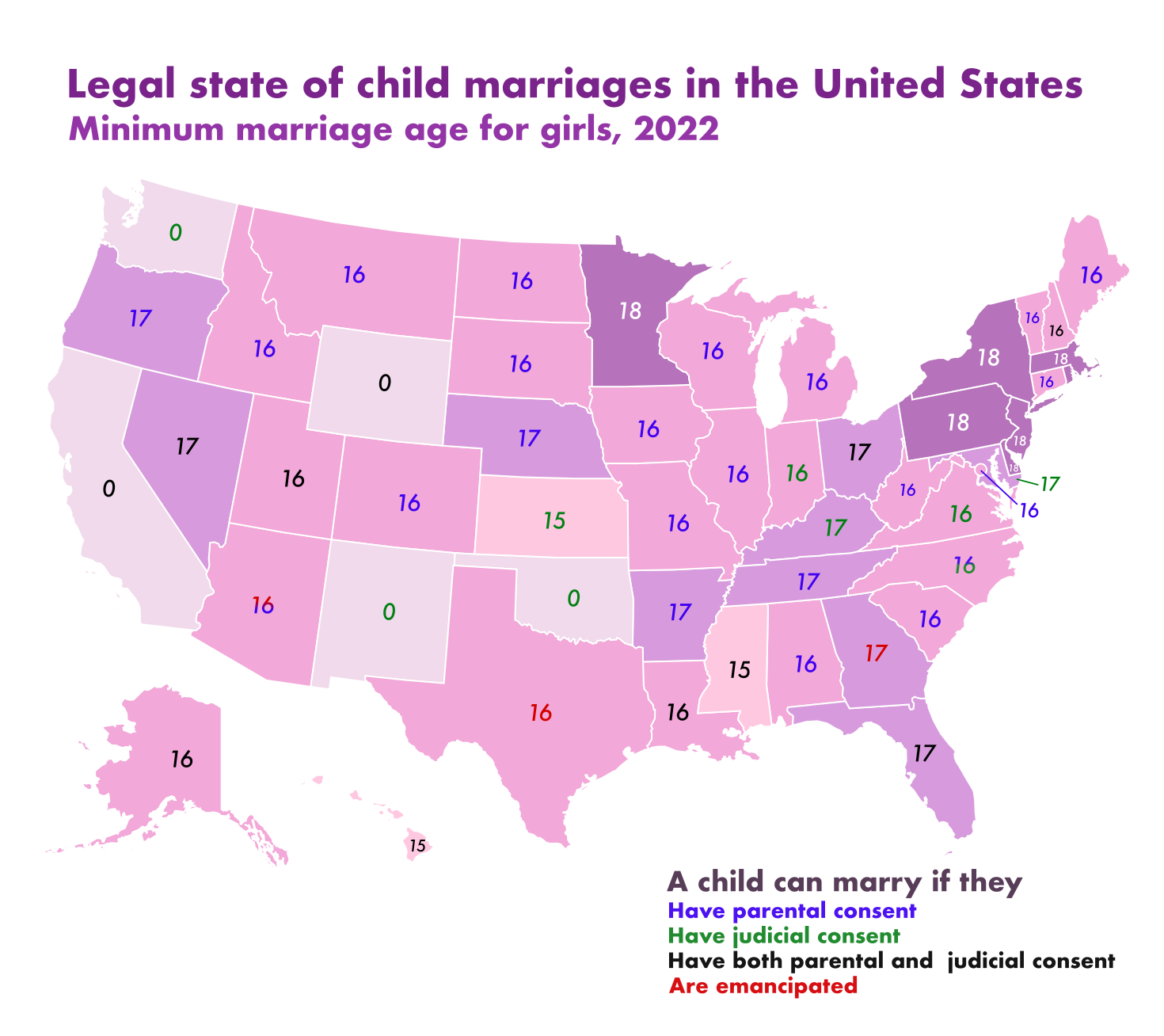 United States child marriage map