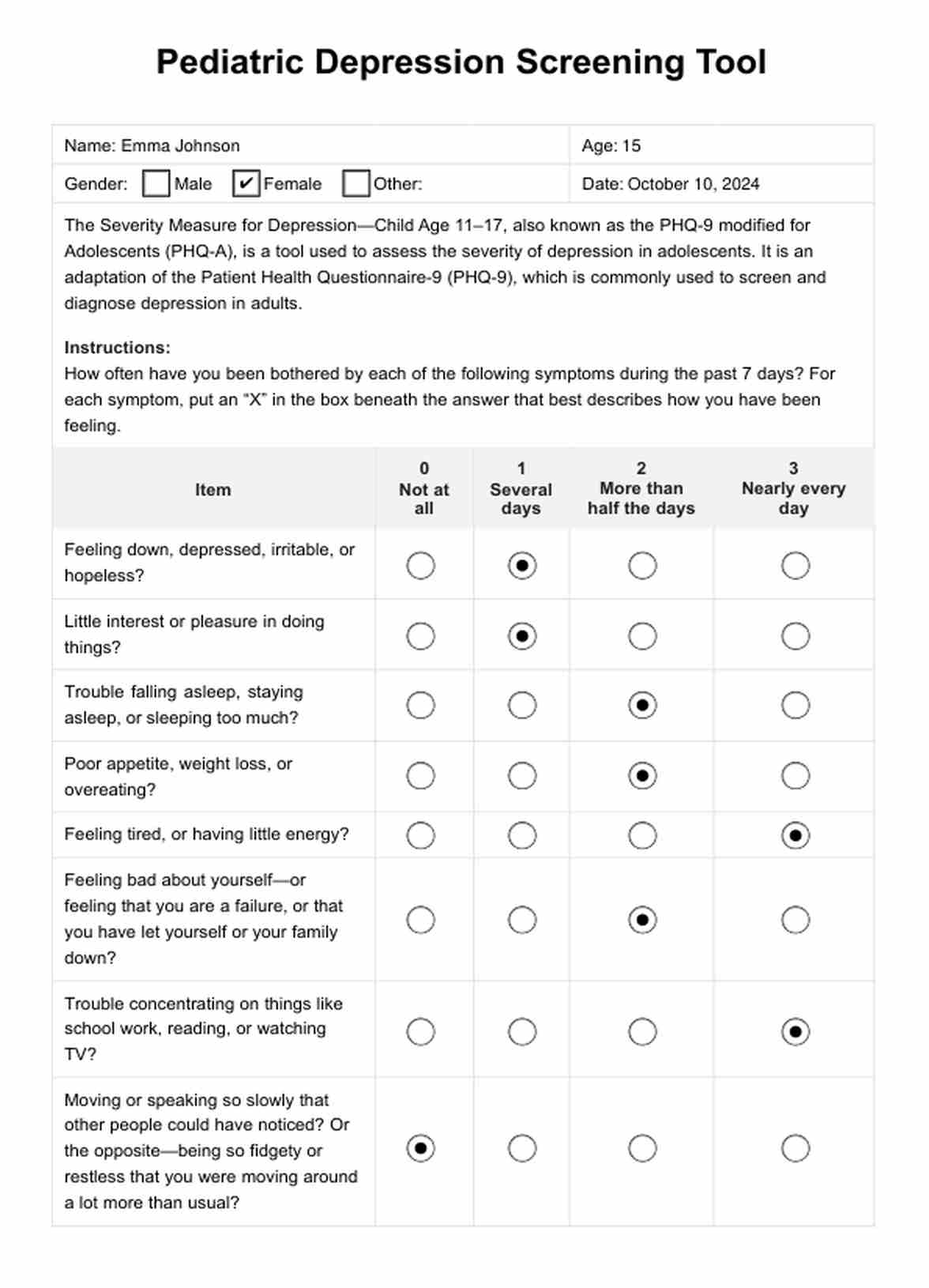 child mental health screening