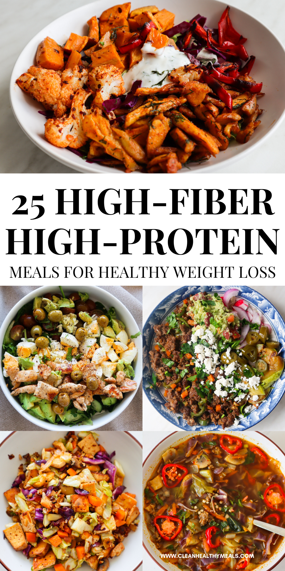 healthy balanced dinner protein fiber