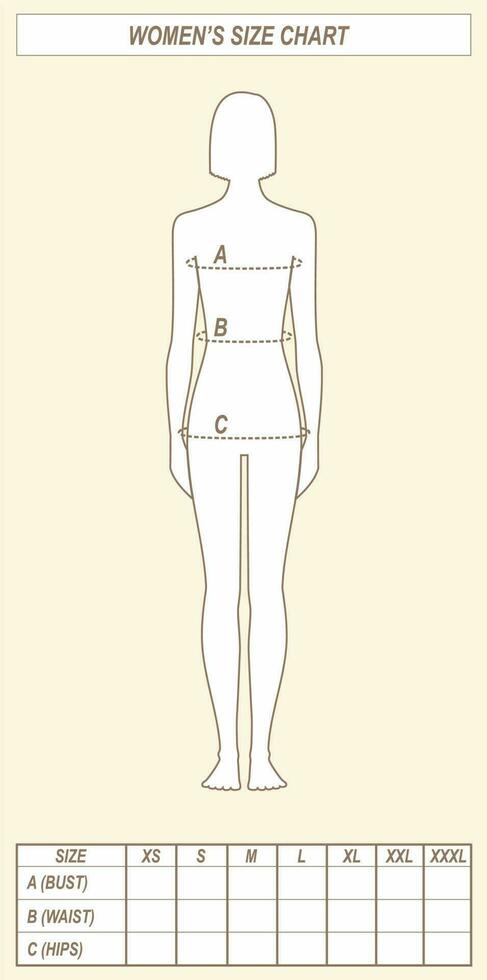 women's clothing measurements bust waist
