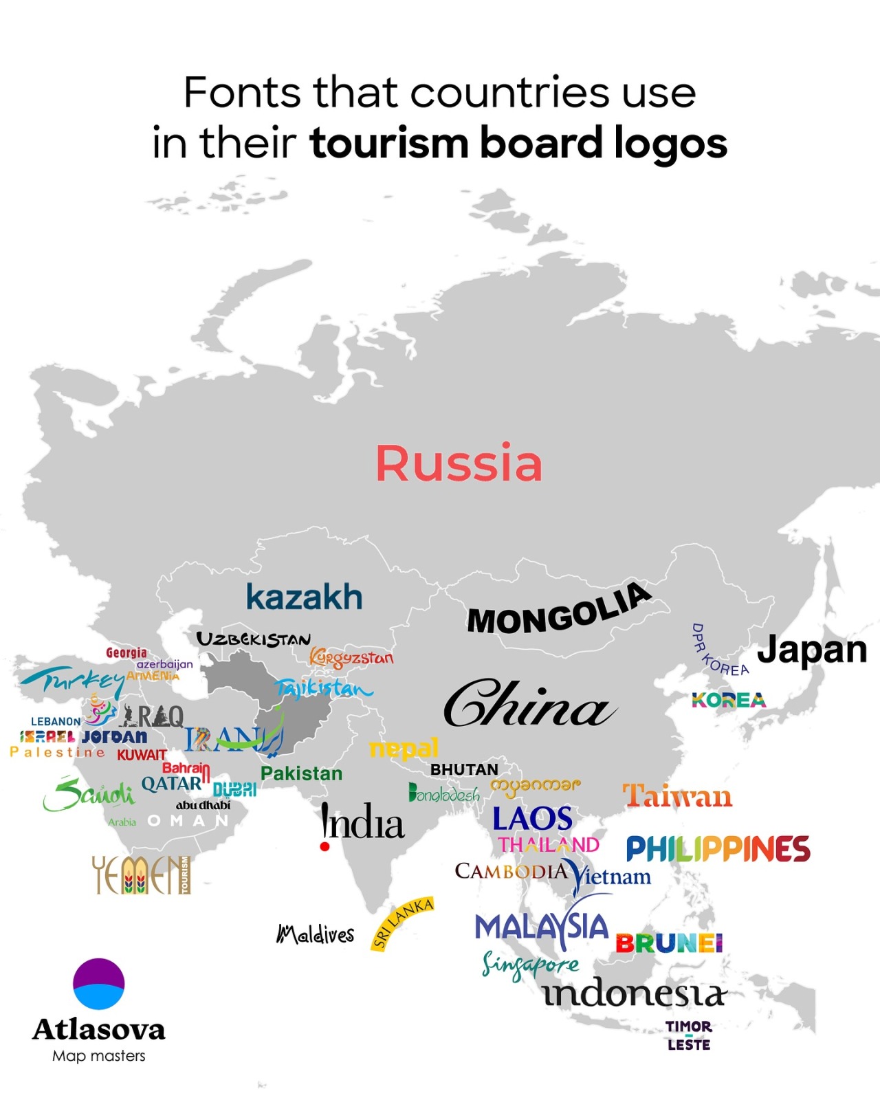 Fonts Used in Asian Tourism Board Logos