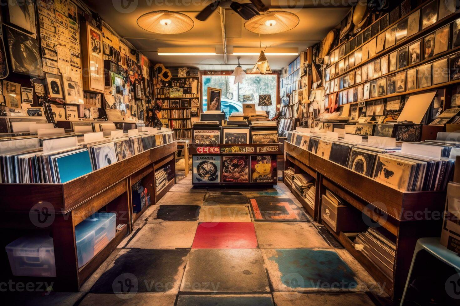vinyl record store interior