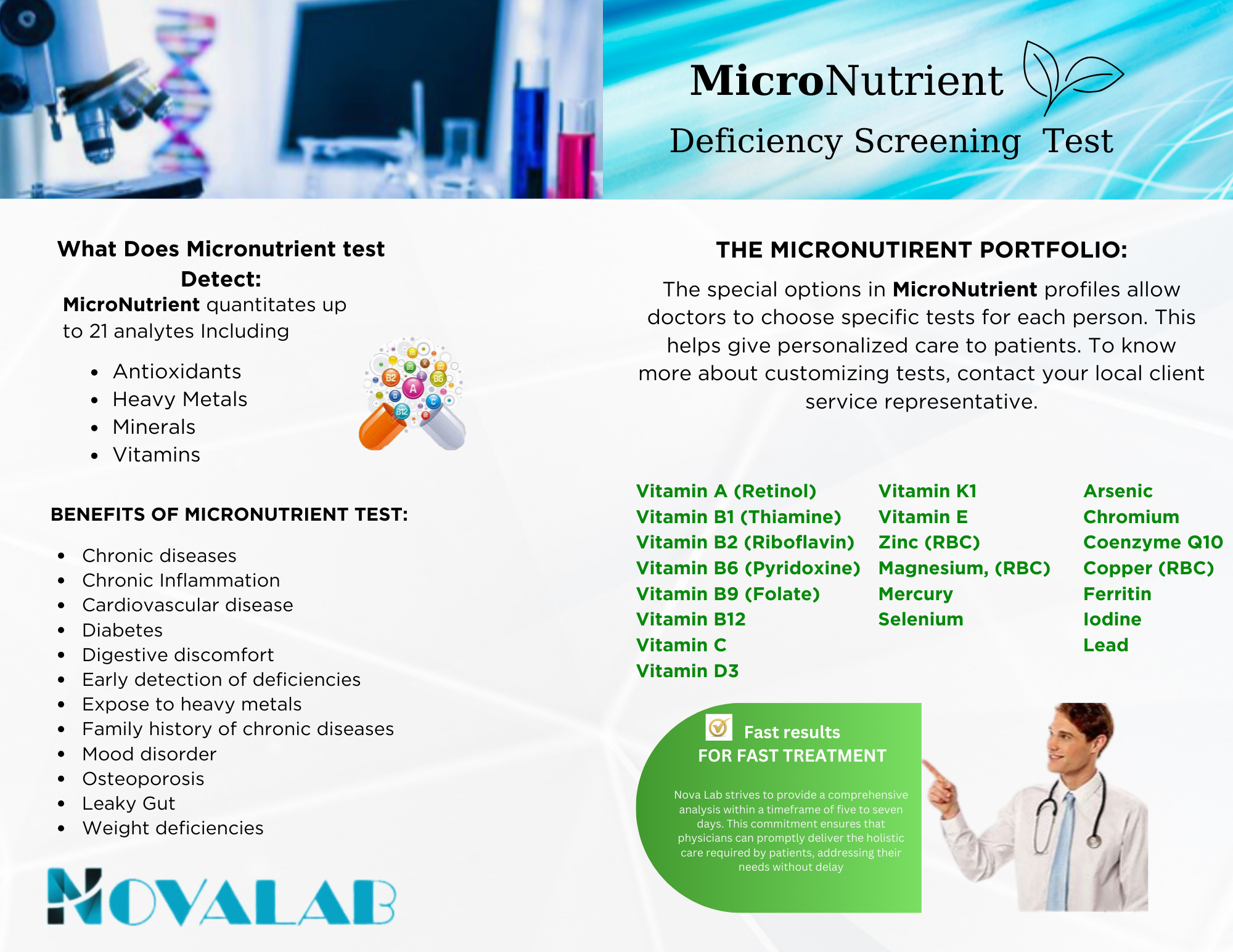 Micronutrient deficiency blood tests