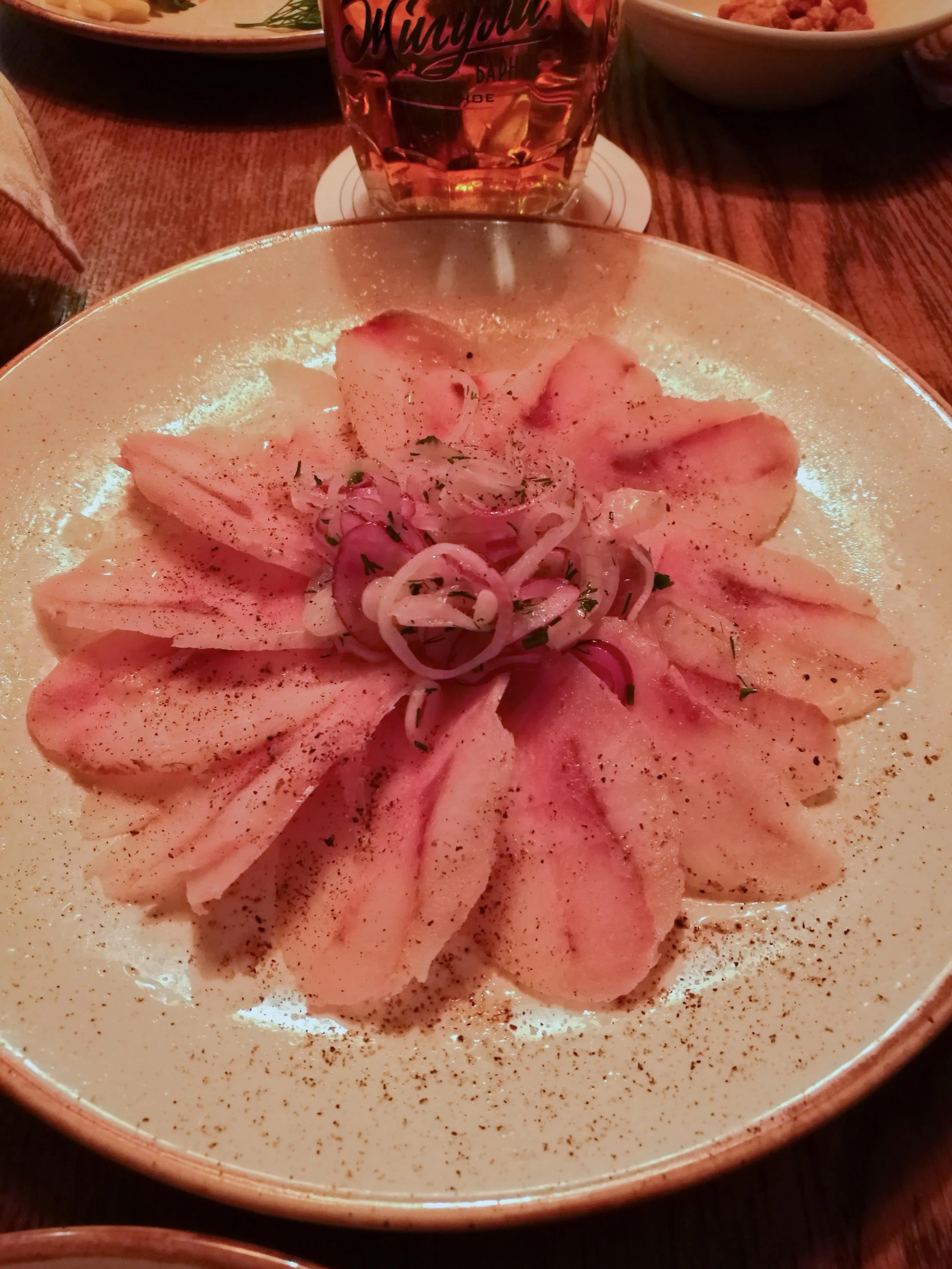 Stroganina frozen fish dish
