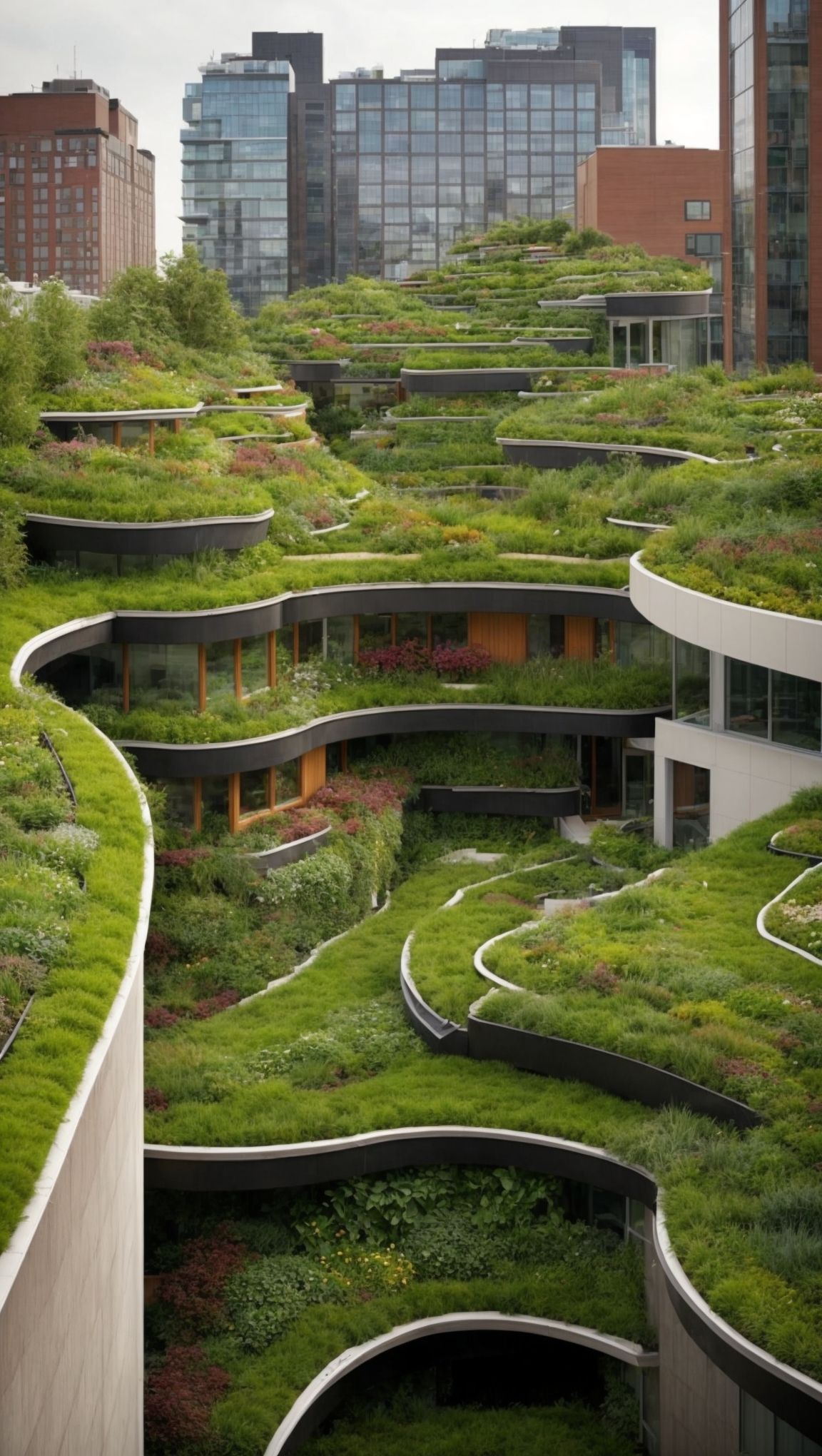Green roofs urban gardens