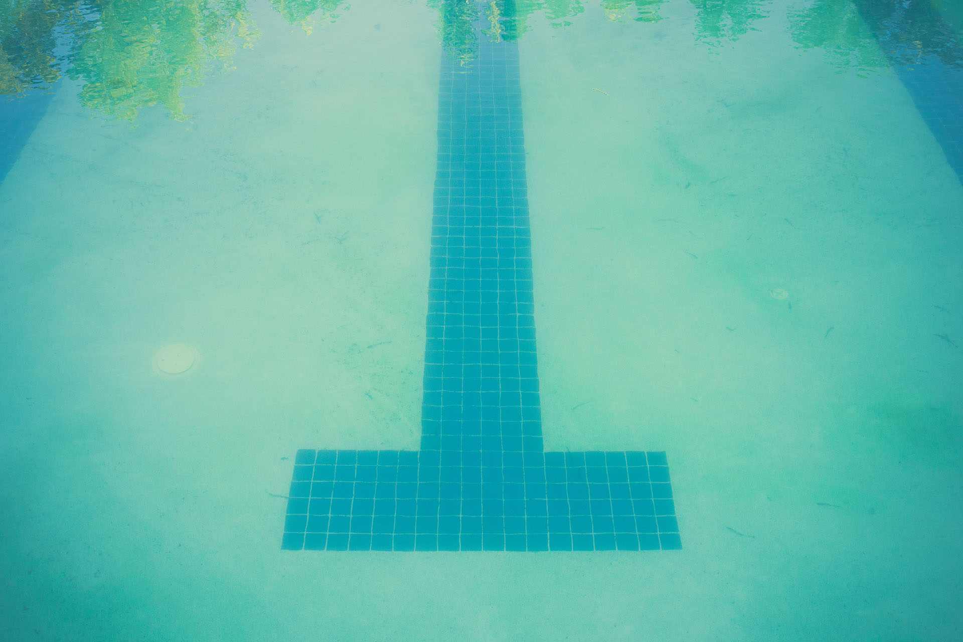 cloudy municipal swimming pool