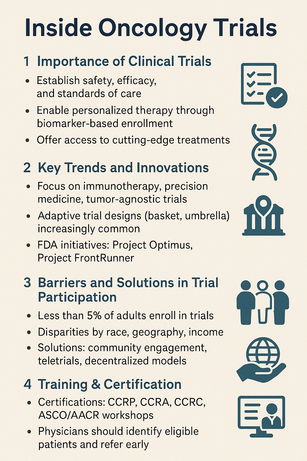Oncology clinical trial setting