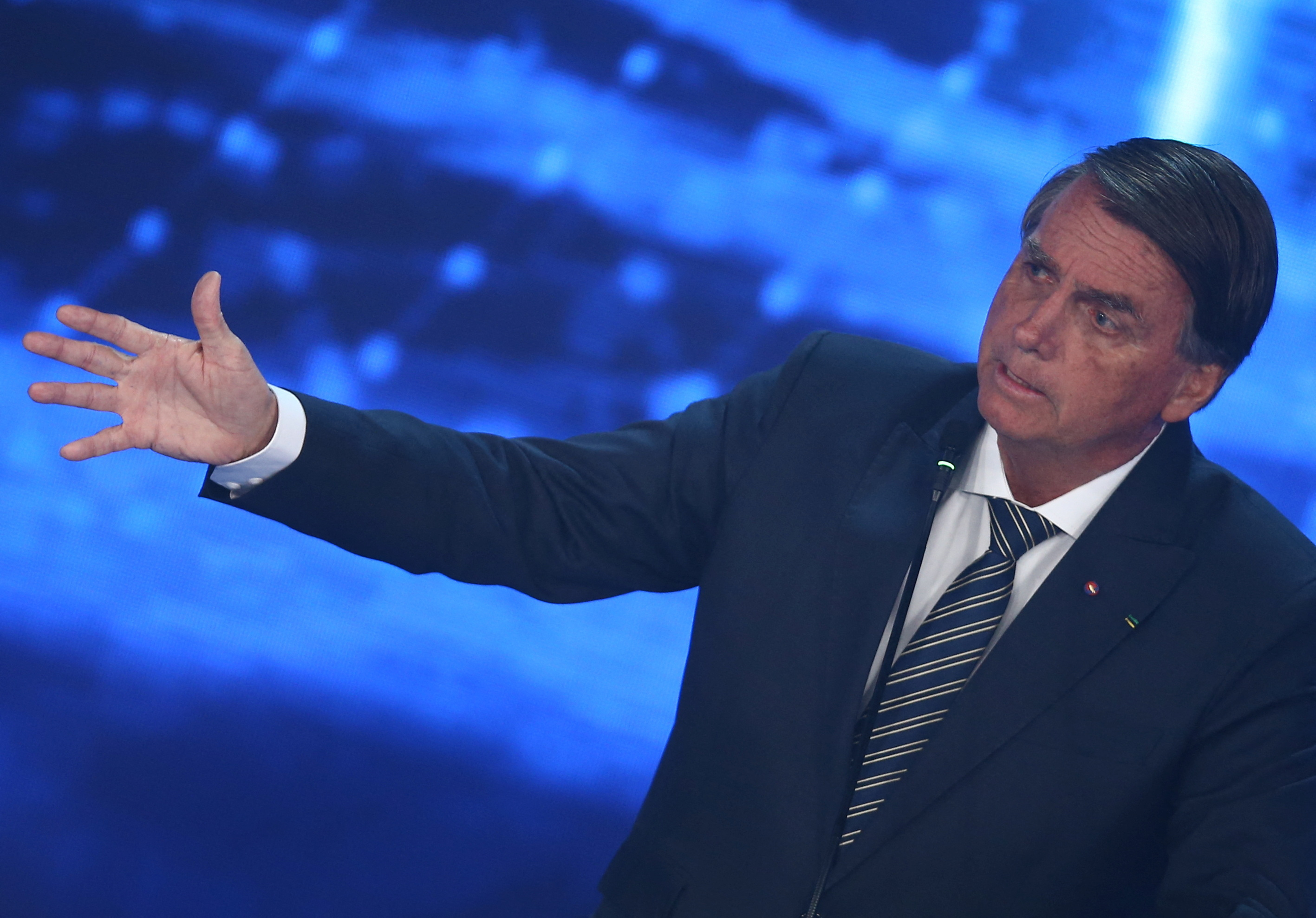 Jair Bolsonaro speaking at a presidential debate