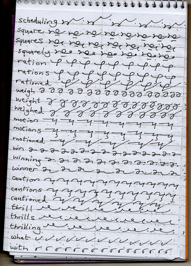 pen and paper shorthand writing