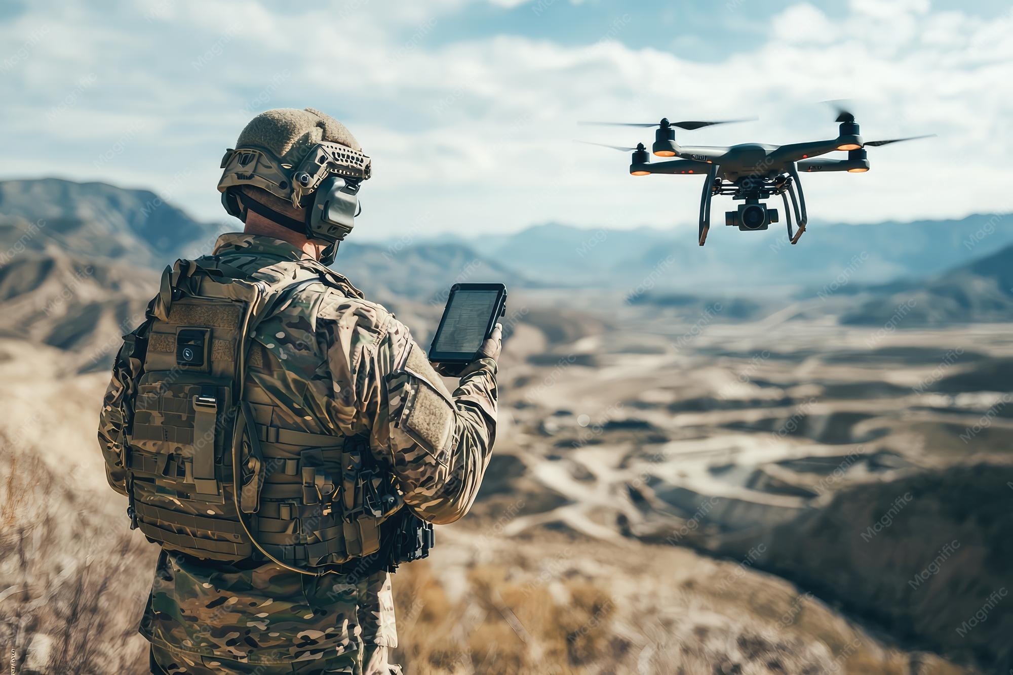 military drone reconnaissance footage screen