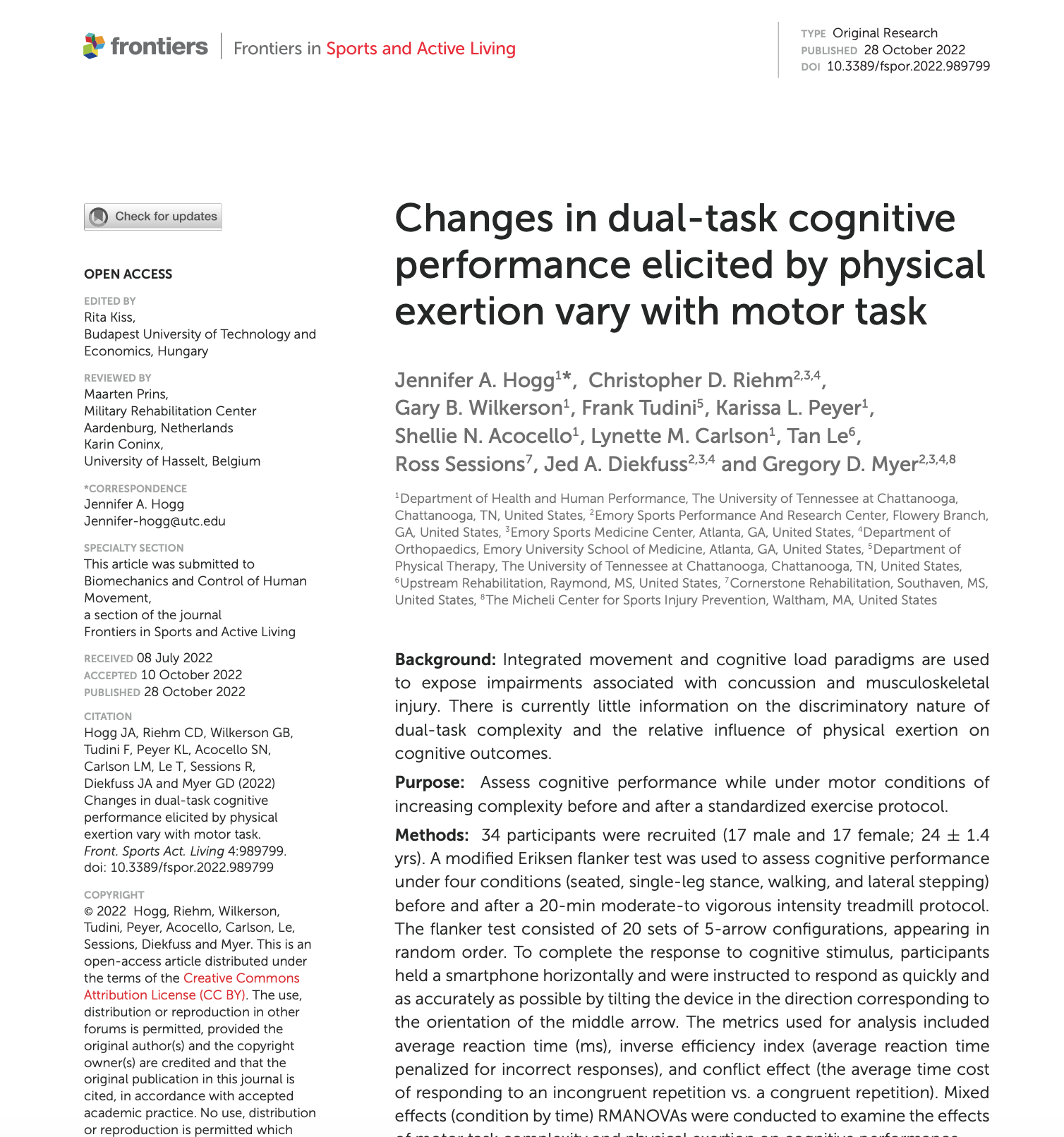 dual task cognitive performance