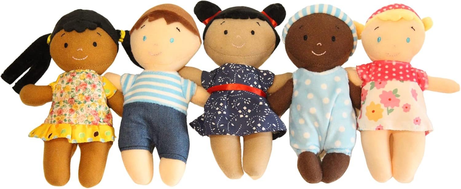 diverse dolls and toys