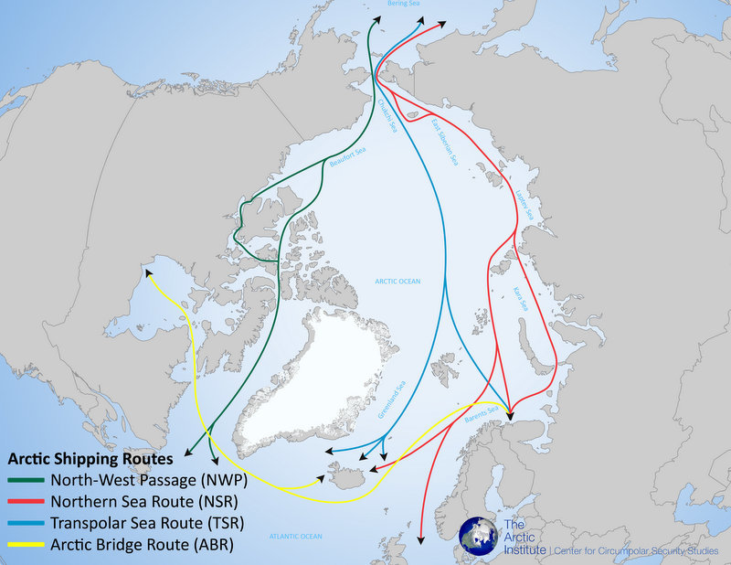Arctic shipping routes opening