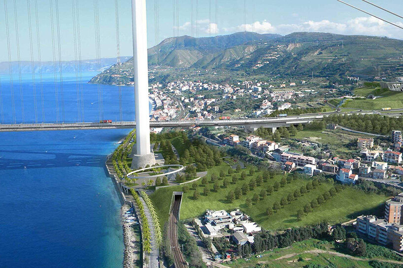 Messina Strait Bridge Sicily Calabria