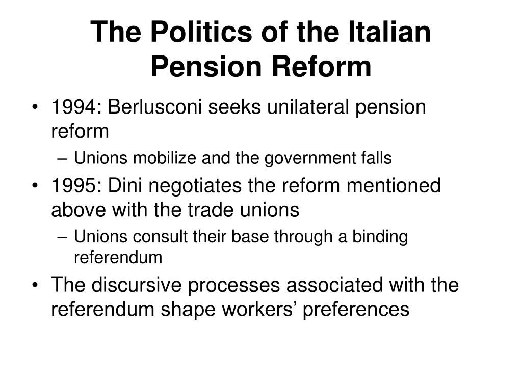Italy pension reform