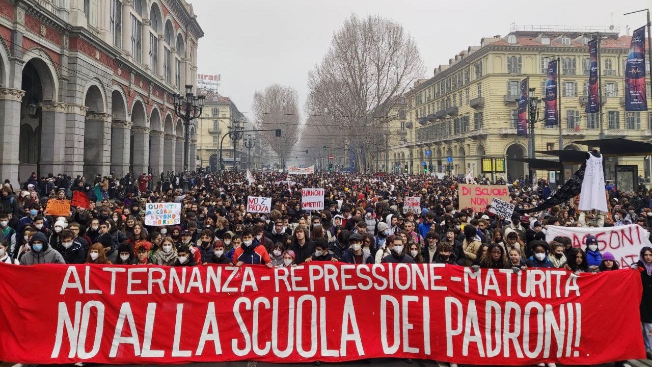 Italy student protests sex education