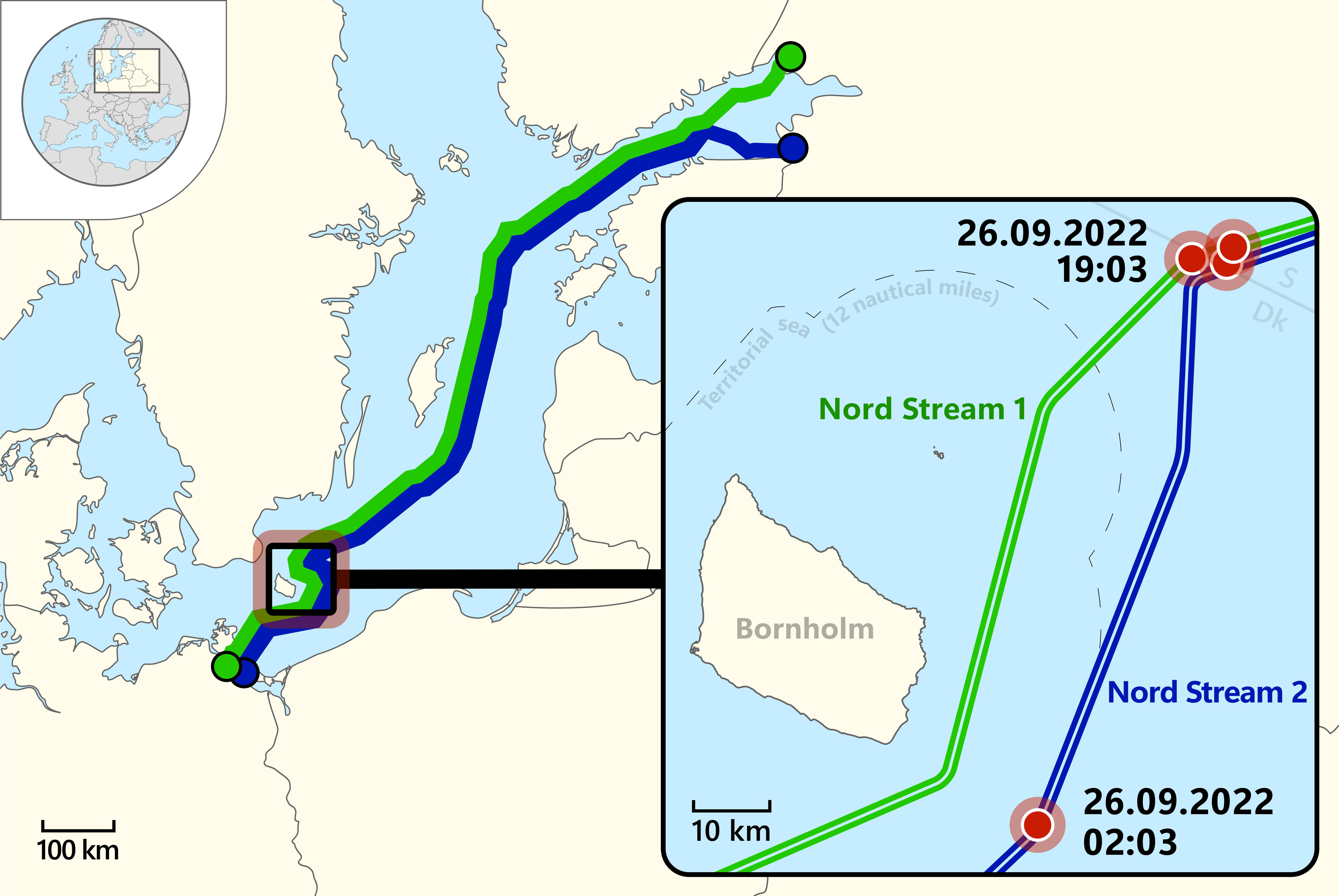 Nord Stream pipeline damaged