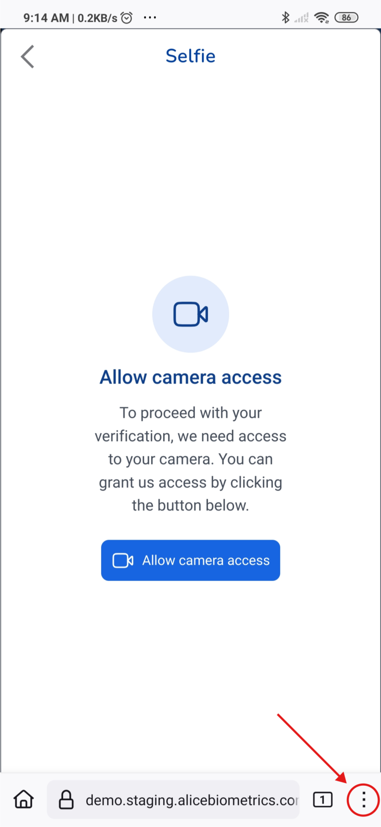 On-device verification camera
