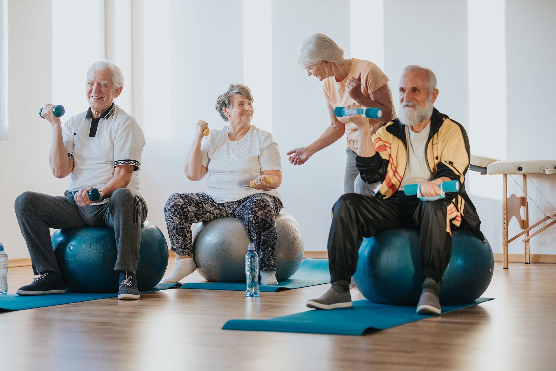 older adult exercising brain health