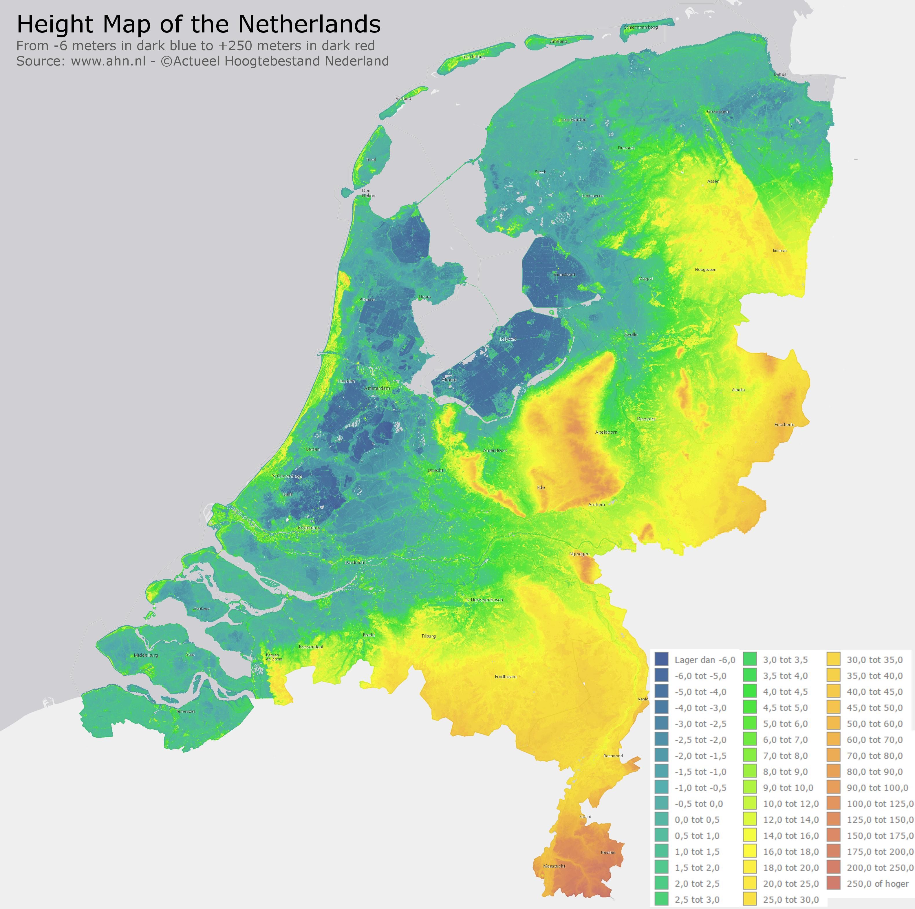 Netherlands height 1985-2019