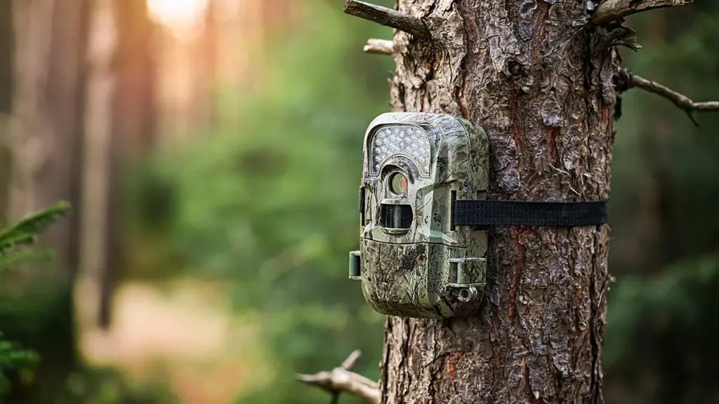 trail camera on tree