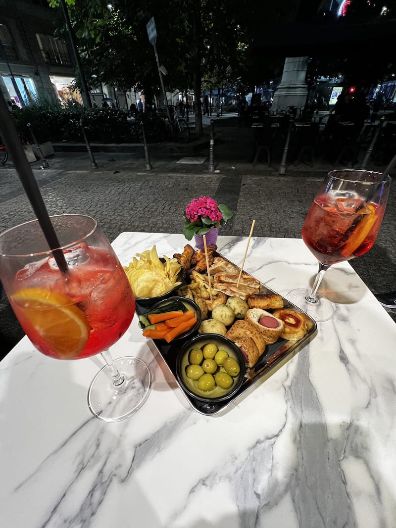 Milan aperitivo food spread