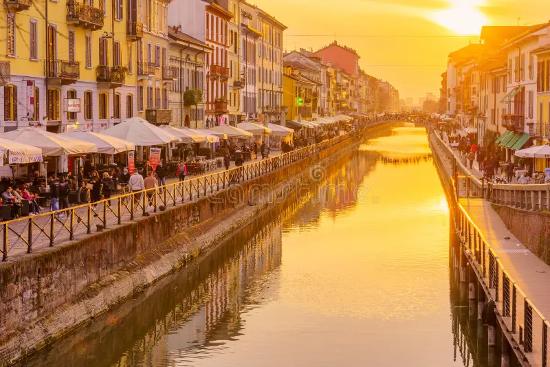 Navigli canals sunset