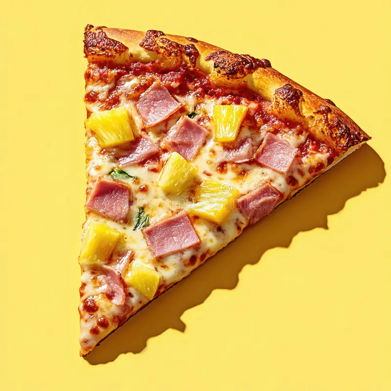 Hawaiian pizza slice