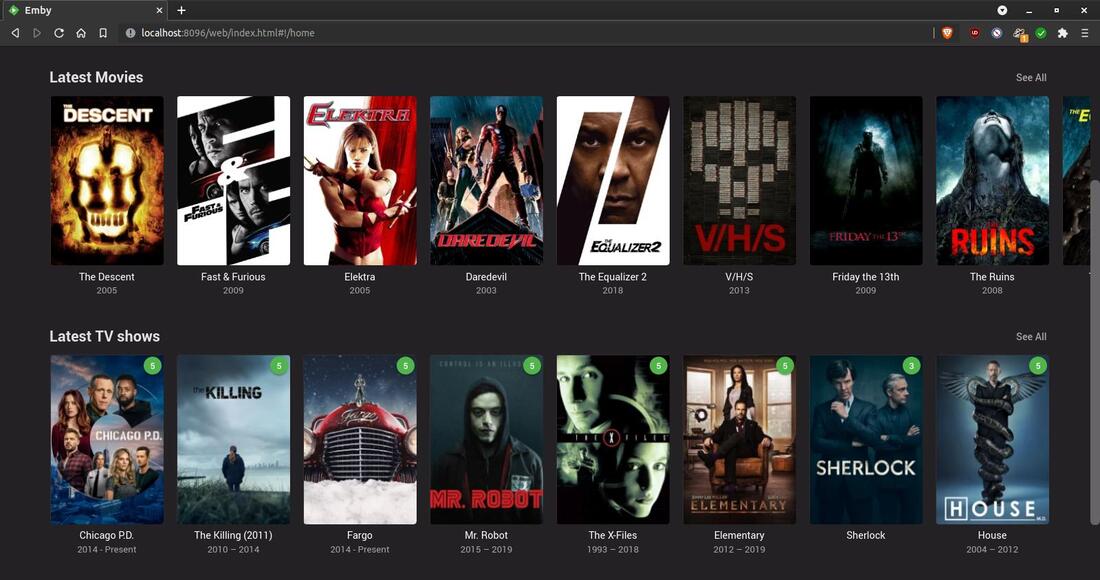 Emby media server software