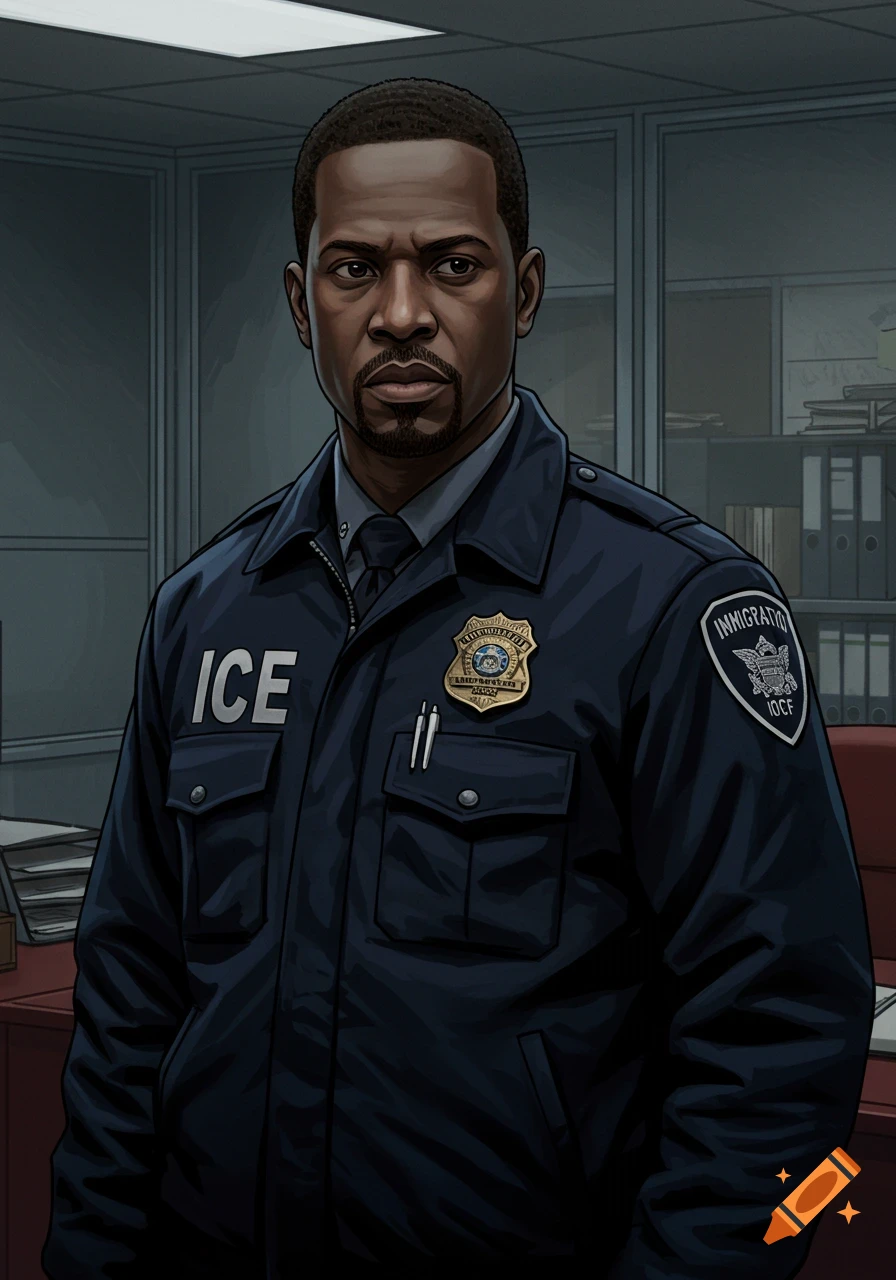 ICE agent badge uniform
