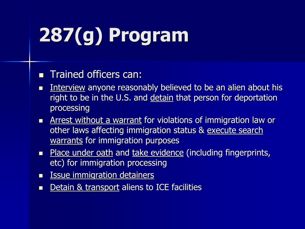 287(g) agreement police ICE