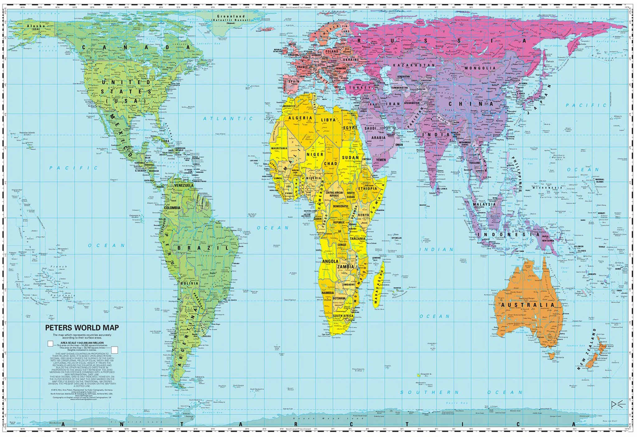 Gall-Peters equal area projection