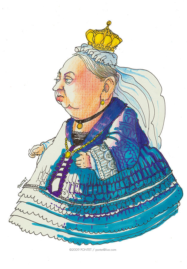 Queen Victoria caricature drawing