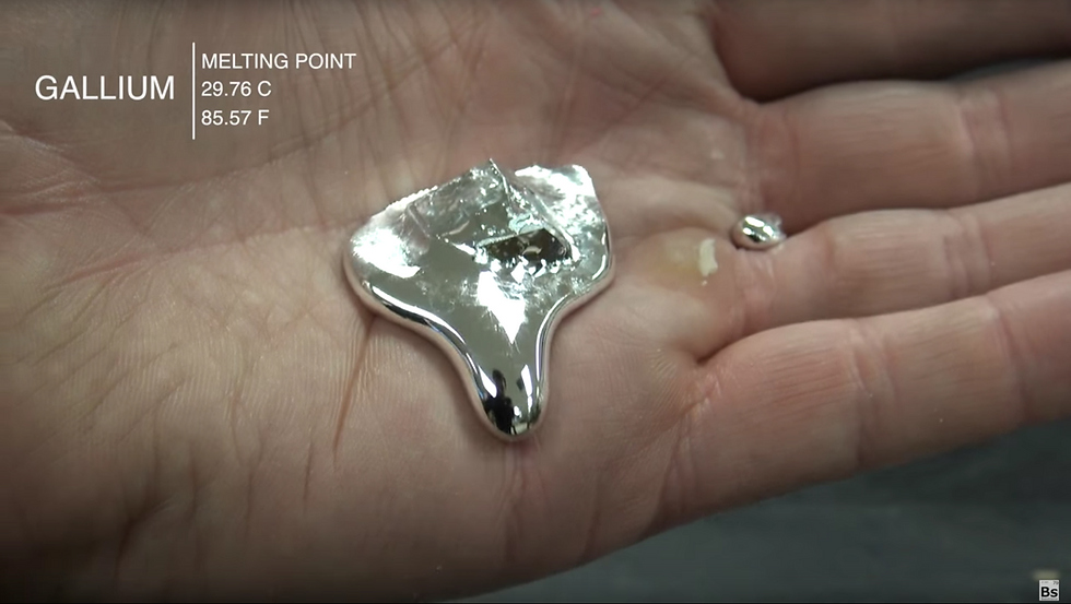 gallium melting in hand