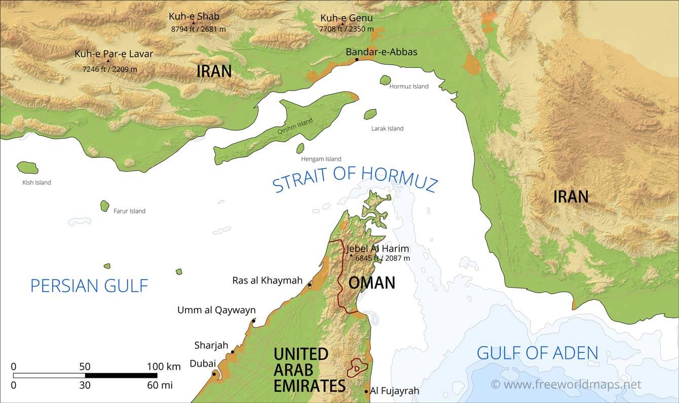 Strait of Hormuz map