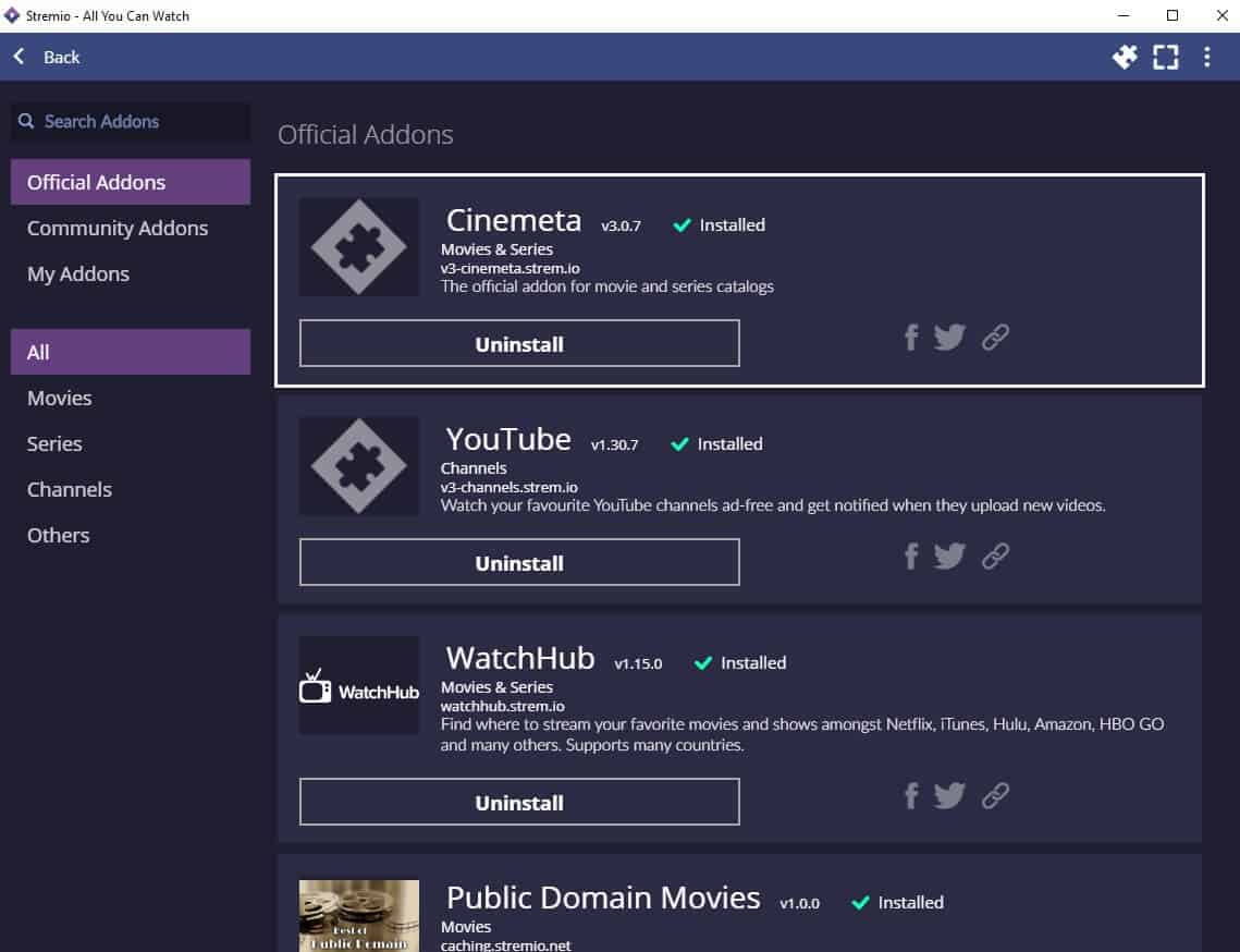 Stremio add-ons library