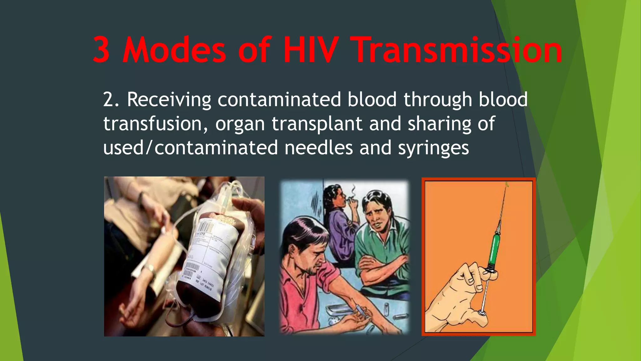 HIV transmission contaminated needles