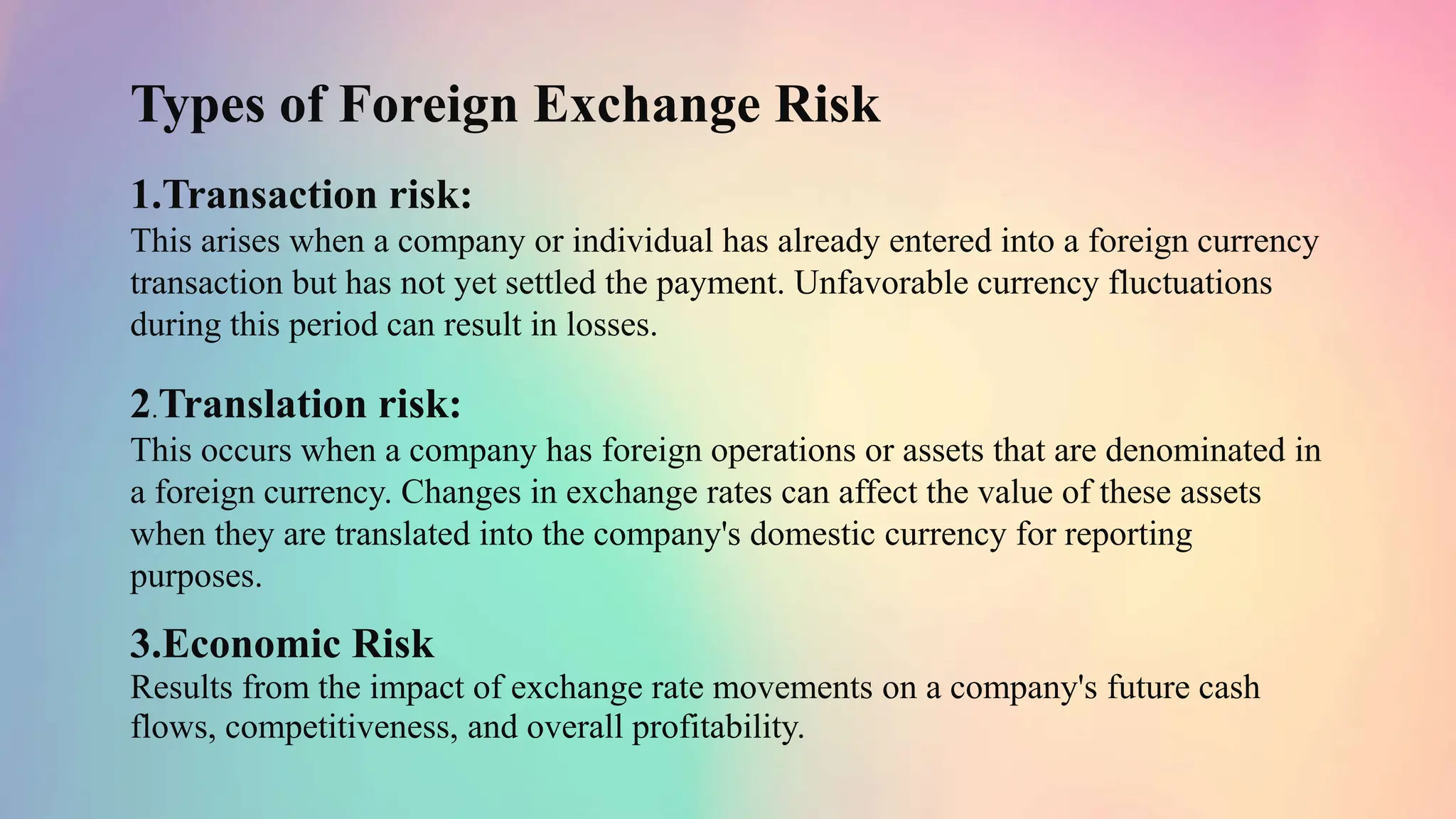Euro dollar currency FX risk