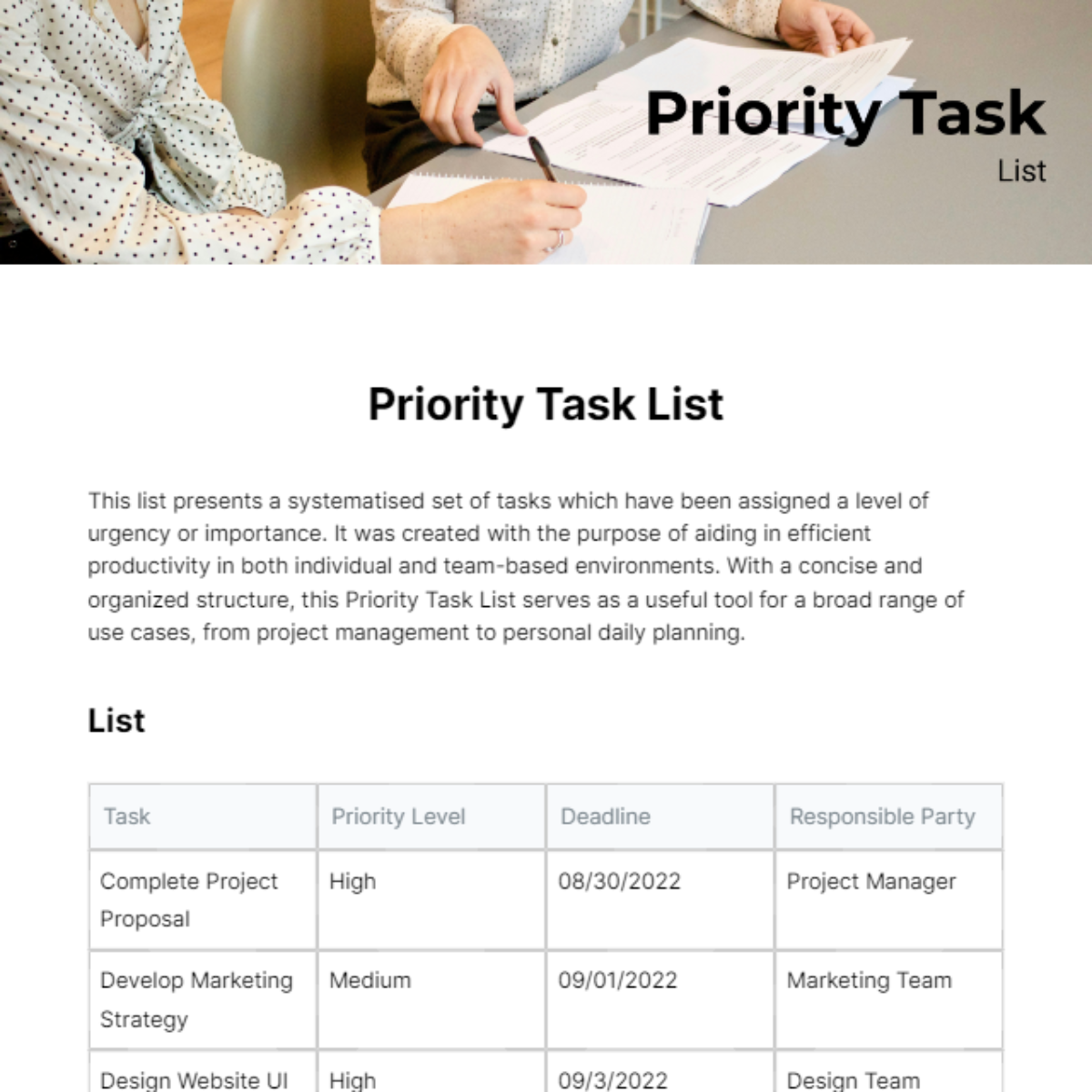 priority task list three
