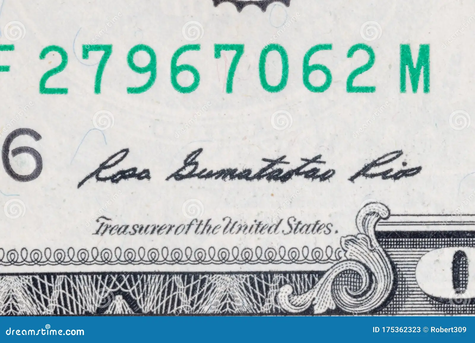 Treasurer of the United States signature
