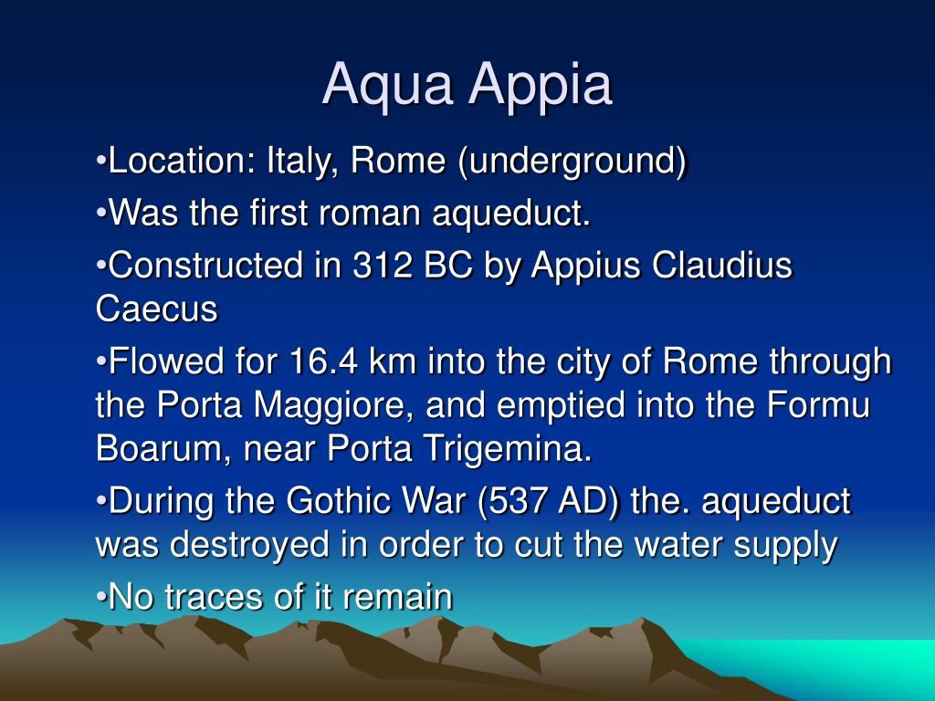 Aqua Appia 312 BC