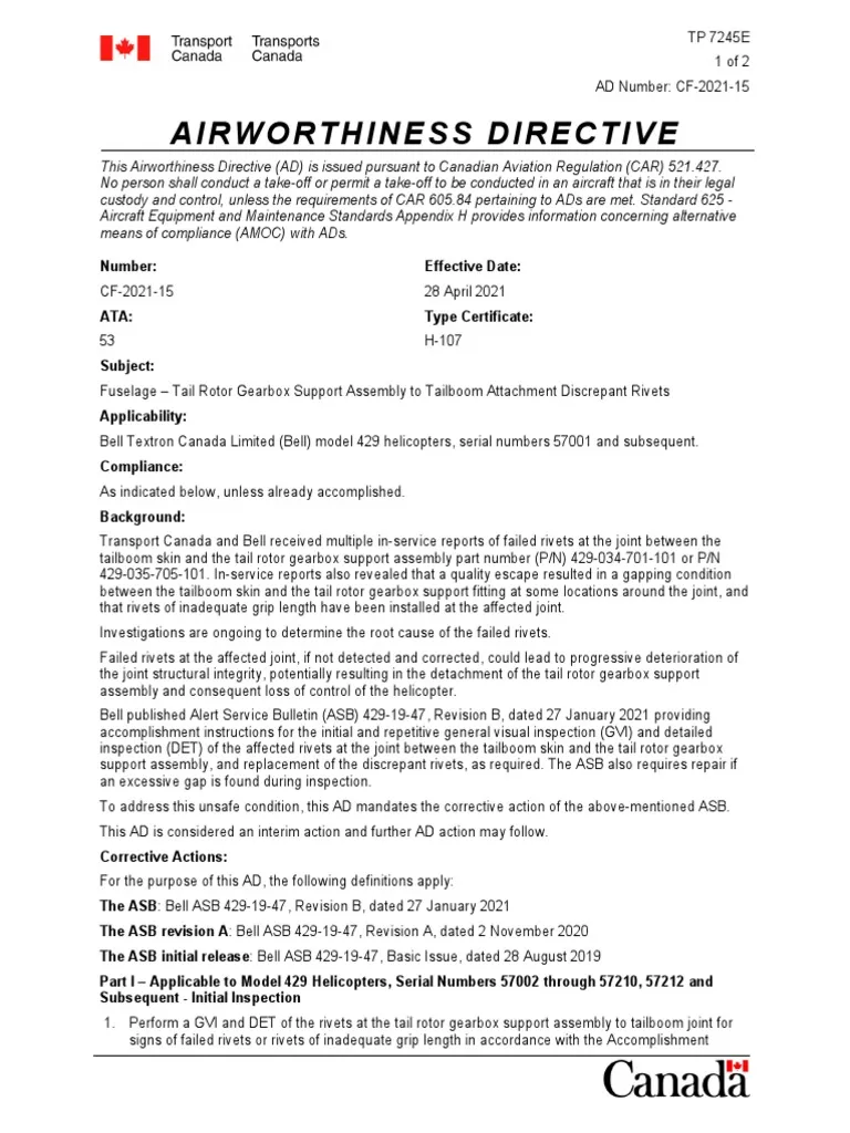 airworthiness directive notice